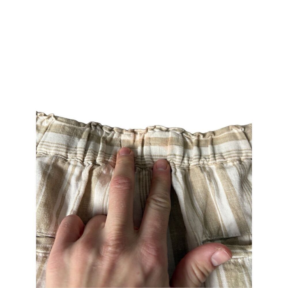 Faherty Monterey Linen Pants Natural Bombay Stripe size L - Picture 9 of 13